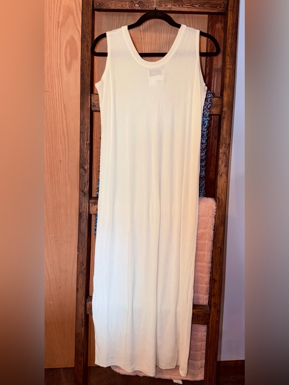 Flax Jeanne Engelhart Side Slit Slinky Sleeveless Lagenlook Maxi Dress - Picture 2 of 6